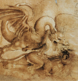 Luta entre um drago e um leo - Leonardo da Vinci